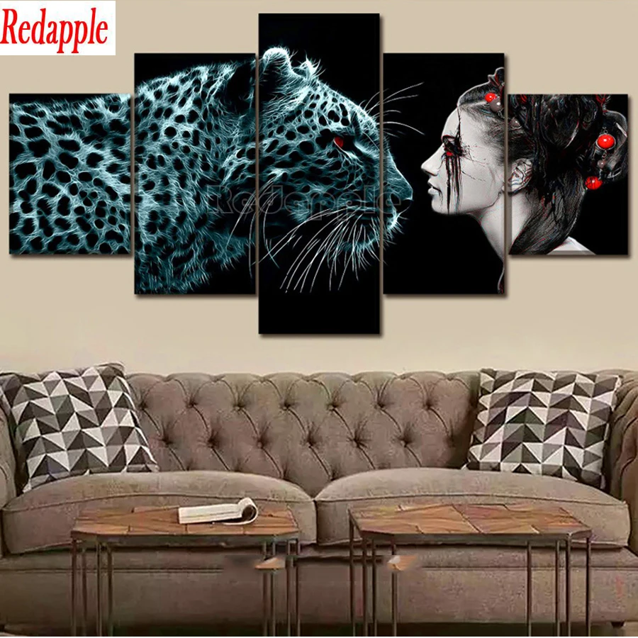 5 Pieces diamond Painting Black leopard and beauty Pictures diamond embroidery full square round mosaic Art Modular home Decor
5 Pieces diamond Painting Black leopard and beauty Pictures diamond embroidery full square round mosaic Art Modular home Decor