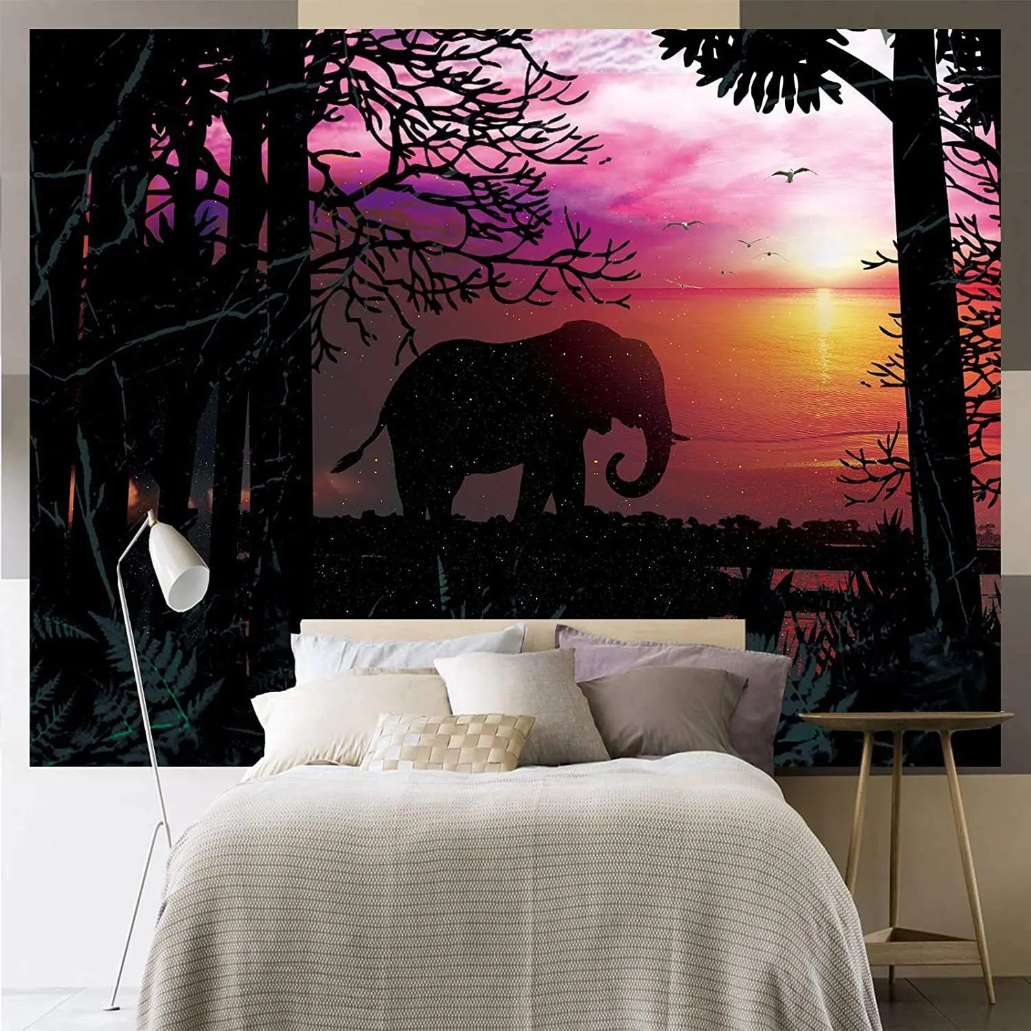 Baifuzhen, гобелен на стену в виде слона, искусственный лес, фантазийный закат, гобелены, натуральный цвет, настенная Подвеска для 
Baifuzhen, гобелен на стену в виде слона, искусственный лес, фантазийный закат, гобелены, натуральный цвет, настенная Подвеска для