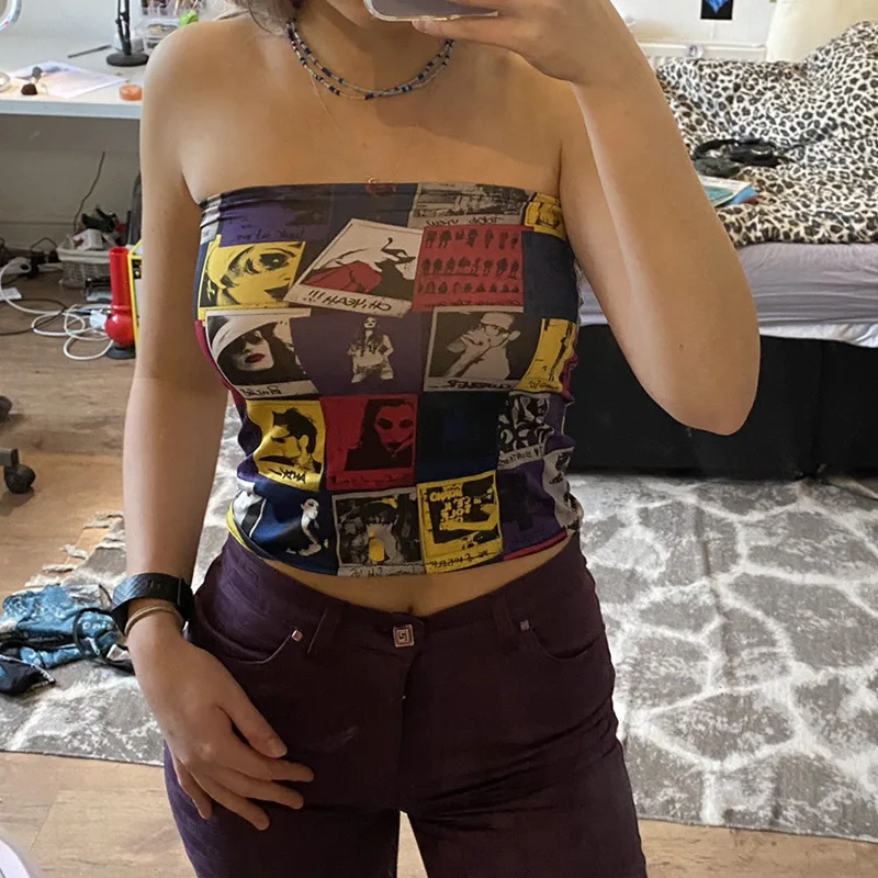 Womens Multi-color Print Slash Neck Bandeau Slim Beach Party Mini Streetwear Sexy Off Shoulder Strapless Tube Top
Womens Multi-color Print Slash Neck Bandeau Slim Beach Party Mini Streetwear Sexy Off Shoulder Strapless Tube Top