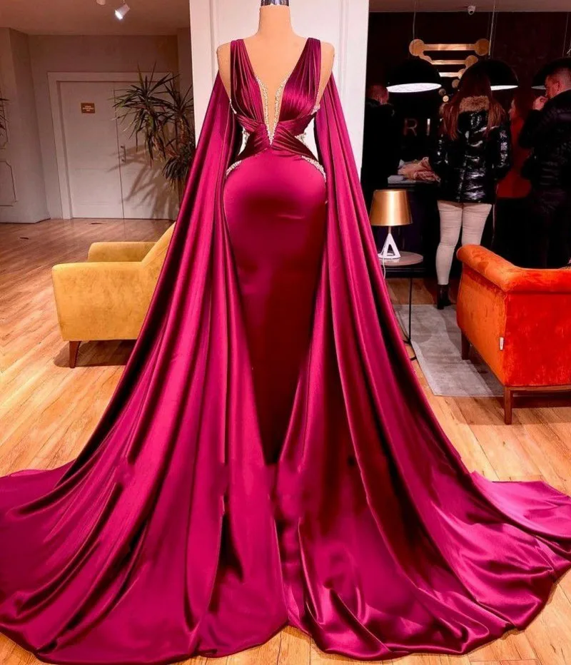 Sexy Prom Dresses Long V-Neck Beaded Cap Sleeves Mermaid Satin Formal Party Gowns Celebrity Robe De Soiree Vestidos
Sexy Prom Dresses Long V-Neck Beaded Cap Sleeves Mermaid Satin Formal Party Gowns Celebrity Robe De Soiree Vestidos