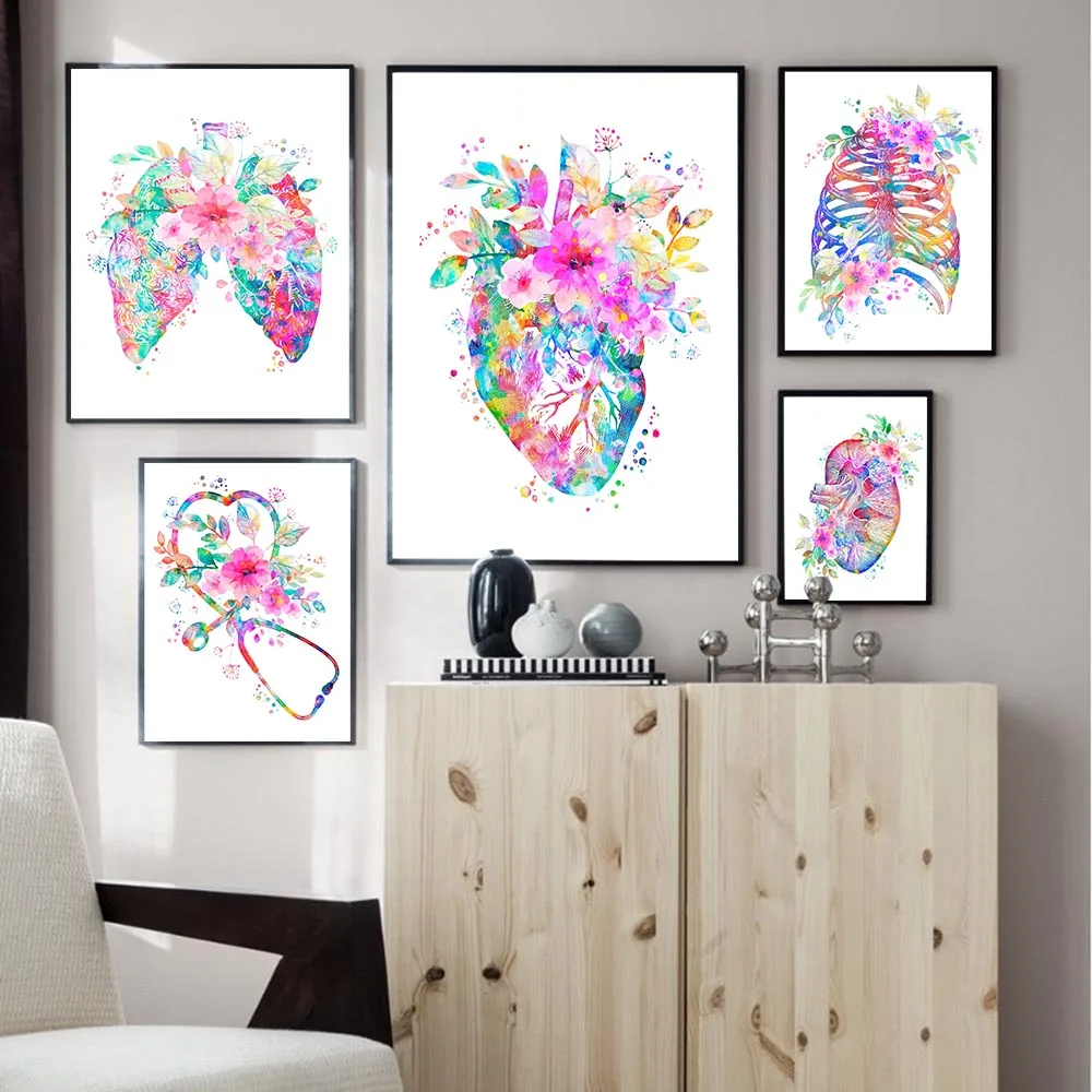 Modern Decoration Canvas Painting Anatomy Art Medical Floral Organs Heart Lung Poster Print Student Education Hospital Pictures
Modern Decoration Canvas Painting Anatomy Art Medical Floral Organs Heart Lung Poster Print Student Education Hospital Pictures