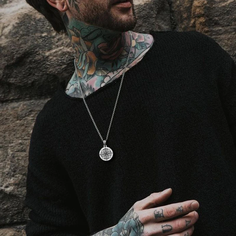 Compass Mens Necklace,Silver Color Stainless Steels Pendant Necklace For Men,North Star Compass Jewelry for Men
Compass Mens Necklace,Silver Color Stainless Steels Pendant Necklace For Men,North Star Compass Jewelry for Men