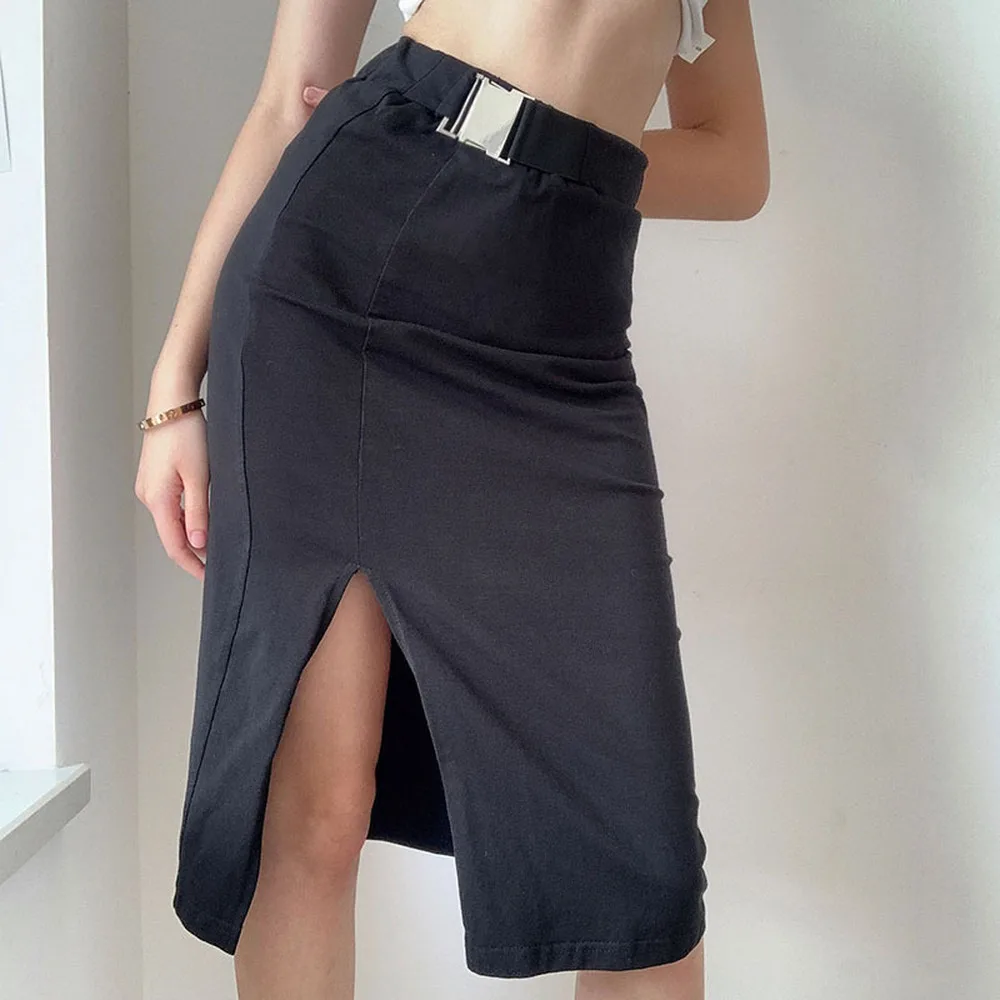 2020 Retro Fashion A-line Black Skirts Vintage Streetwear Punk Skirt Women High Waist Split Hollow Out with Chain Sexy Skirts
2020 Retro Fashion A-line Black Skirts Vintage Streetwear Punk Skirt Women High Waist Split Hollow Out with Chain Sexy Skirts