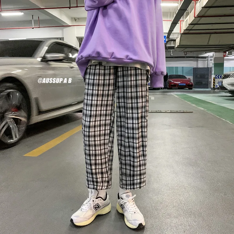Spring Summer Plaid Pants Men's Fashion Retro Casual Pants Men Streetwear Korean Hip-hop Straight Wide-leg Pants Mens Trousers
Spring Summer Plaid Pants Men's Fashion Retro Casual Pants Men Streetwear Korean Hip-hop Straight Wide-leg Pants Mens Trousers