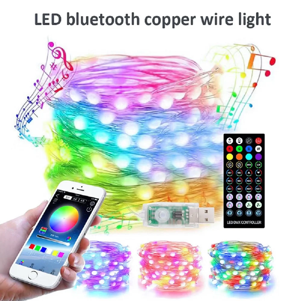 USB bluetooth super smart led twinkle light mobile phone remote control APP copper lamp string of Christmas lights string
USB bluetooth super smart led twinkle light mobile phone remote control APP copper lamp string of Christmas lights string