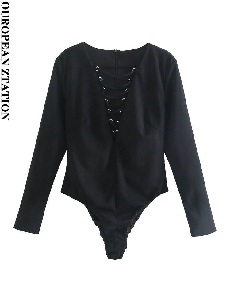 Women long sleeve v neck eyelet lace bodysuit Female sexy elegant Tights Bodysuit Black Chic Top 2022 new
Women long sleeve v neck eyelet lace bodysuit Female sexy elegant Tights Bodysuit Black Chic Top 2022 new