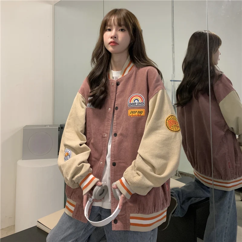2021 New Women's Jacket Autumn Ladies Korean Fashion Loose Corduroy Street Vintage Casual Outerwear Button Coat Pink Blue Letter
2021 New Women's Jacket Autumn Ladies Korean Fashion Loose Corduroy Street Vintage Casual Outerwear Button Coat Pink Blue Letter
