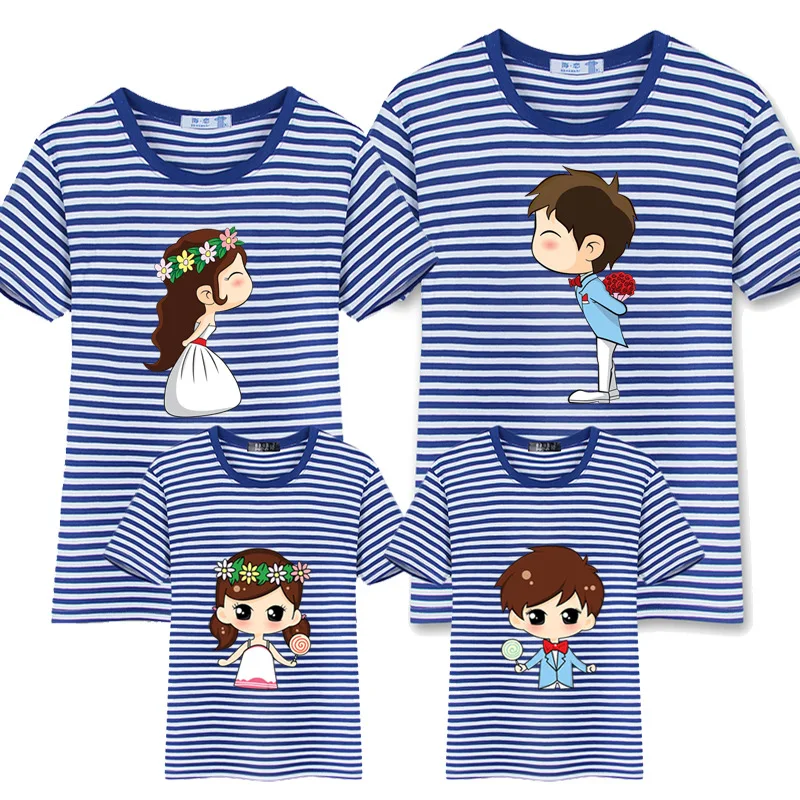 Matching Shirts for Couples Mama Mom And Daughter Father Son Family Outfits For Wedding Lovely Ladies Summer T-shirts | Мать и ребенок