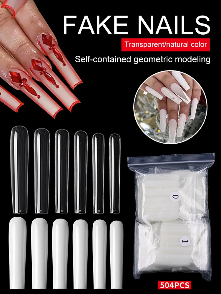 504pcs opp Fake Nail Artificial Press on Long Ballerina Clear/Natural/white False Coffin Nails Art Tips Full Cover Fast delivery
504pcs opp Fake Nail Artificial Press on Long Ballerina Clear/Natural/white False Coffin Nails Art Tips Full Cover Fast delivery