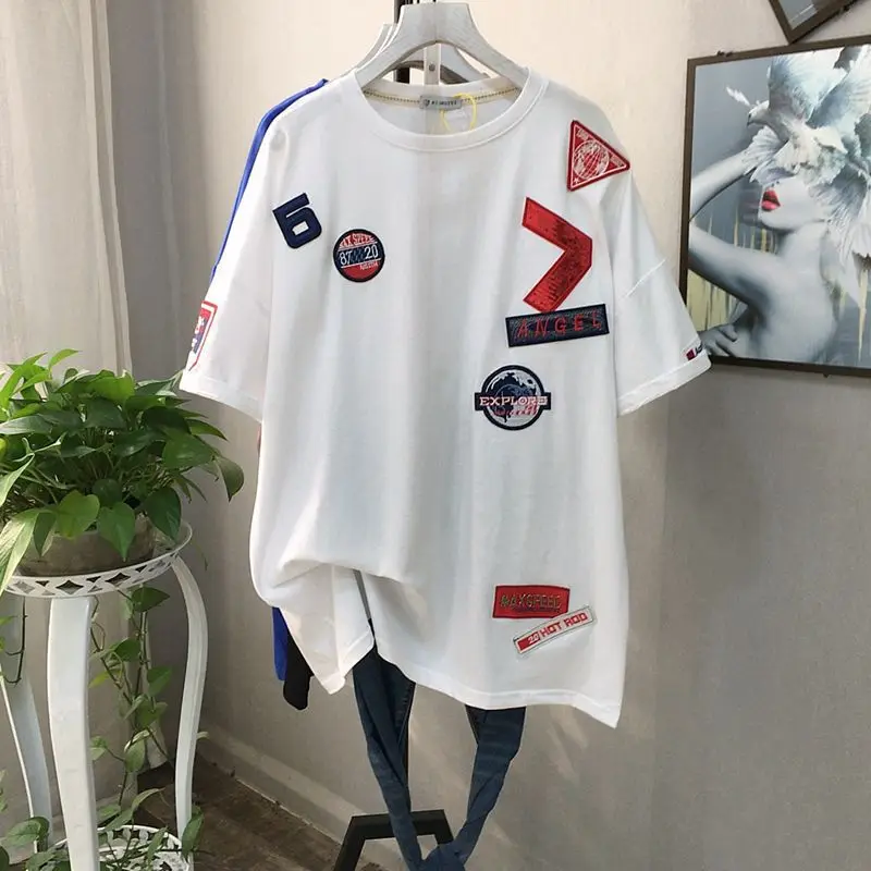 Футболка женская с коротким рукавом, модный Свободный Приталенный топ средней длины, приталенный силуэт, с отложным воротником, большие раз...
Футболка женская с коротким рукавом, модный Свободный Приталенный топ средней длины, приталенный силуэт, с отложным воротником, большие раз...