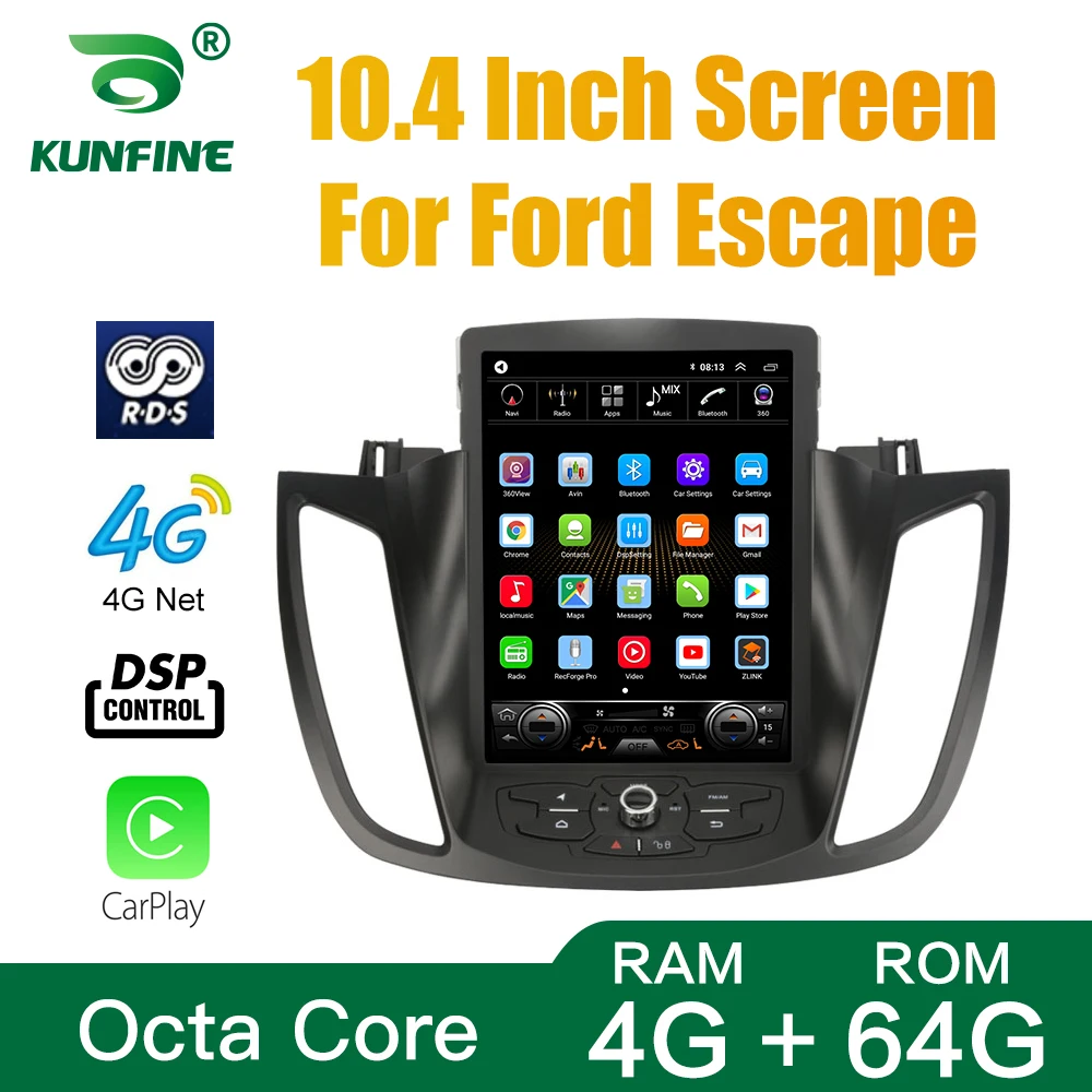 Tesla Screen Octa Core 4GB RAM 64GB ROM Android 10 0 автомобильный DVD GPS плеер Deckless Car Stereo для Ford Escape 2013-2017