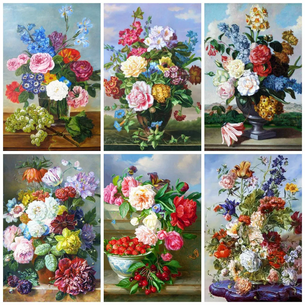 Алмазная вышивка Huacan, картина с цветочным рисунком, украшение для дома 
Алмазная вышивка Huacan, картина с цветочным рисунком, украшение для дома