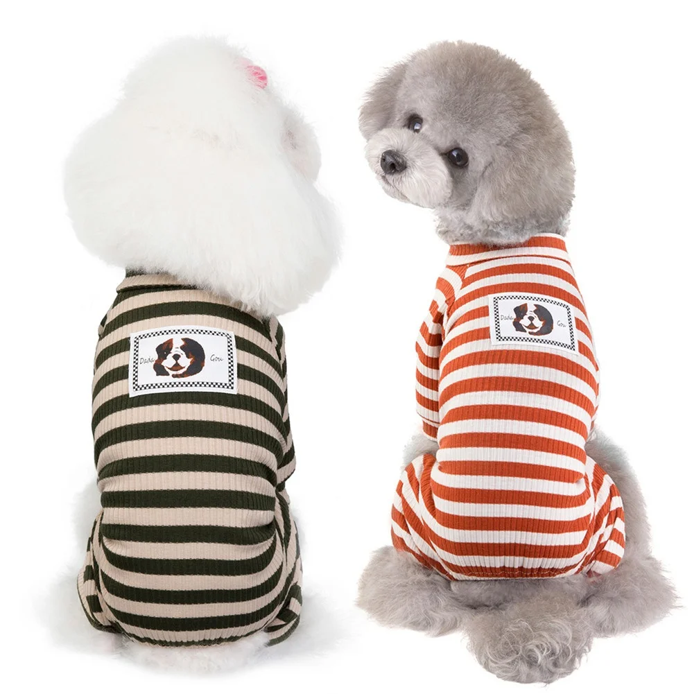 Dog Jumpsuits Spring Autumn Striped Bottomed Shirt Puppy Round Neck Pullover Rompers Clothes For Small Medium Dogs Pet Supplies
Dog Jumpsuits Spring Autumn Striped Bottomed Shirt Puppy Round Neck Pullover Rompers Clothes For Small Medium Dogs Pet Supplies