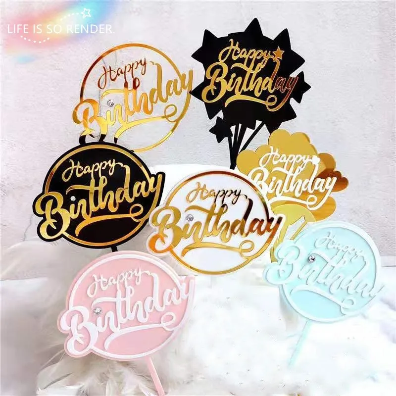 Round Acrylic Happy Birthday Cake Topper Double Layers Party Dessert Baking Decoration with Diamonds Birthday Decoration
Round Acrylic Happy Birthday Cake Topper Double Layers Party Dessert Baking Decoration with Diamonds Birthday Decoration