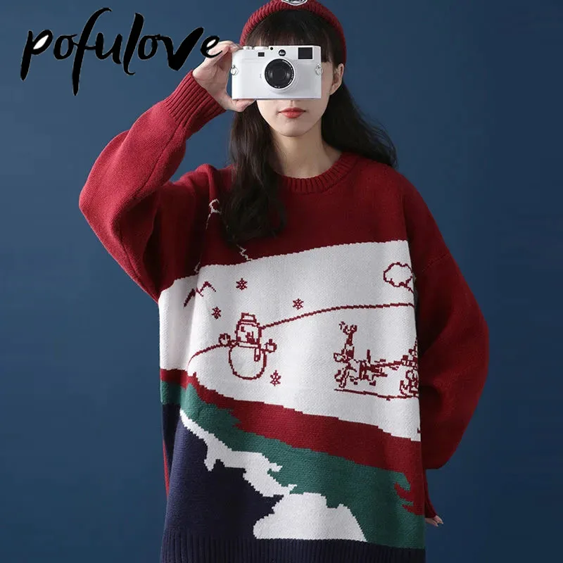 Sweater Women's Christmas Snowman Retro Pullover Knitwear Korean Loose Top Trending Sweater Autumn and Winter Christmas Lovers
Sweater Women's Christmas Snowman Retro Pullover Knitwear Korean Loose Top Trending Sweater Autumn and Winter Christmas Lovers