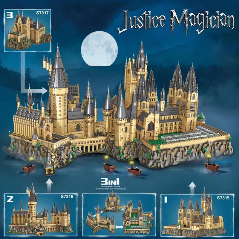 2021 Новый MOC 3 в 1 волшебная модель фильма замок центральный совместимый 16060