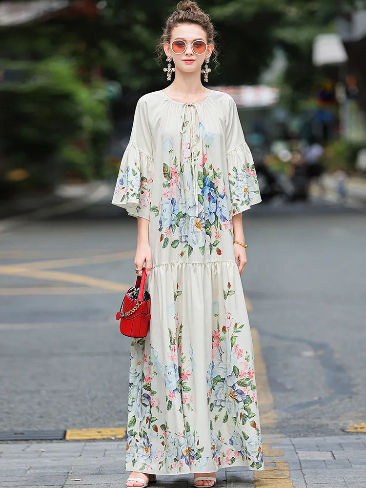 2021 Autumn Fashion Round Neck Three-quarter Sleeve Loose Casual Printed Plus Size Dress for Women
2021 Autumn Fashion Round Neck Three-quarter Sleeve Loose Casual Printed Plus Size Dress for Women