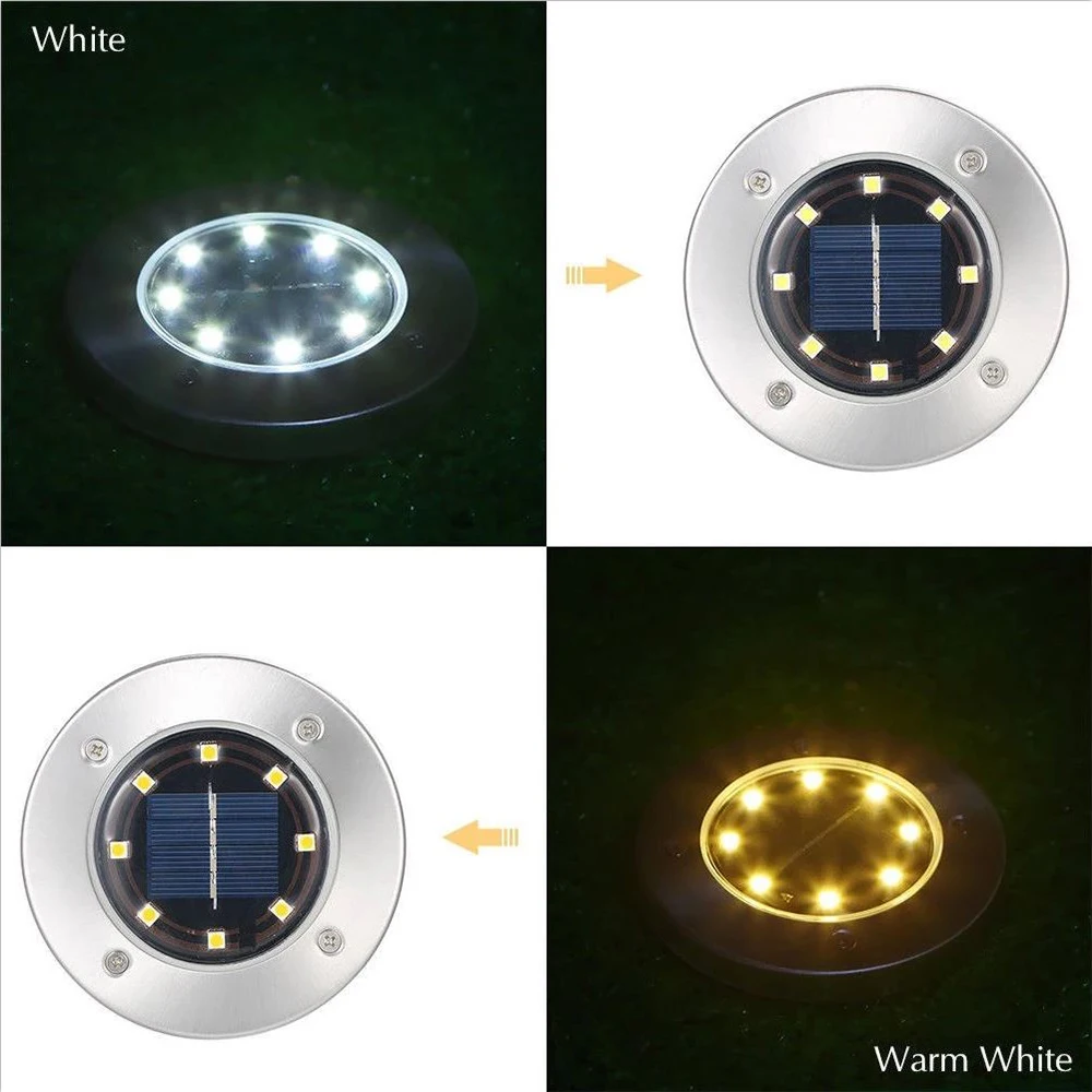 New 12Pack Solar Garden Lights 8 LED Solar Ground Lights Waterproof Light Underground Sensing Landscape Lights for Lawn Pathway
New 12Pack Solar Garden Lights 8 LED Solar Ground Lights Waterproof Light Underground Sensing Landscape Lights for Lawn Pathway