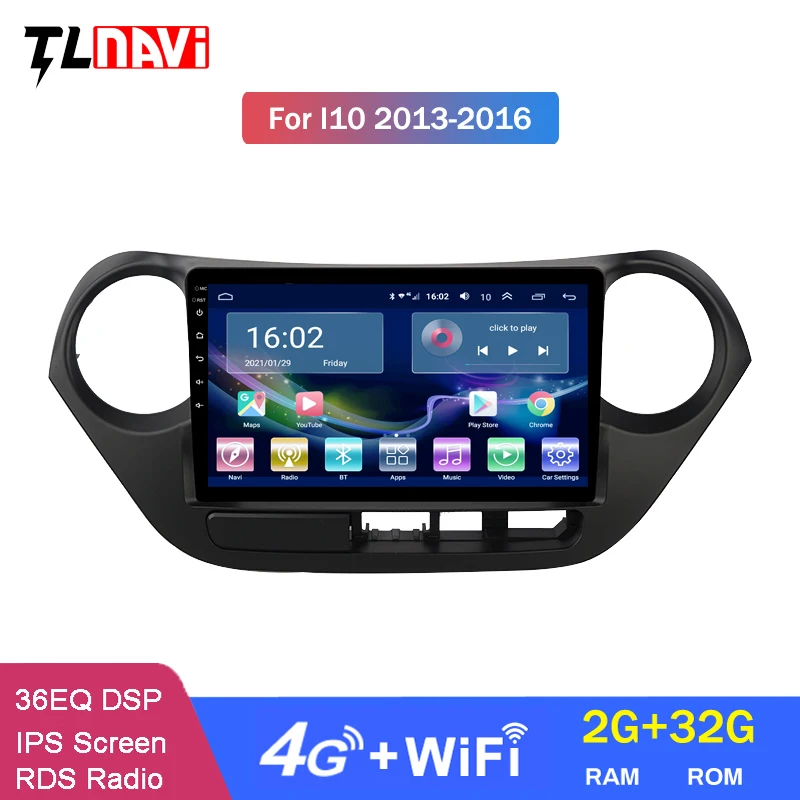 4G LTE 2G RAM 9 дюймов Android 10 IPS Автомобильная Мультимедийная система для Hyundai I10 2013 2016