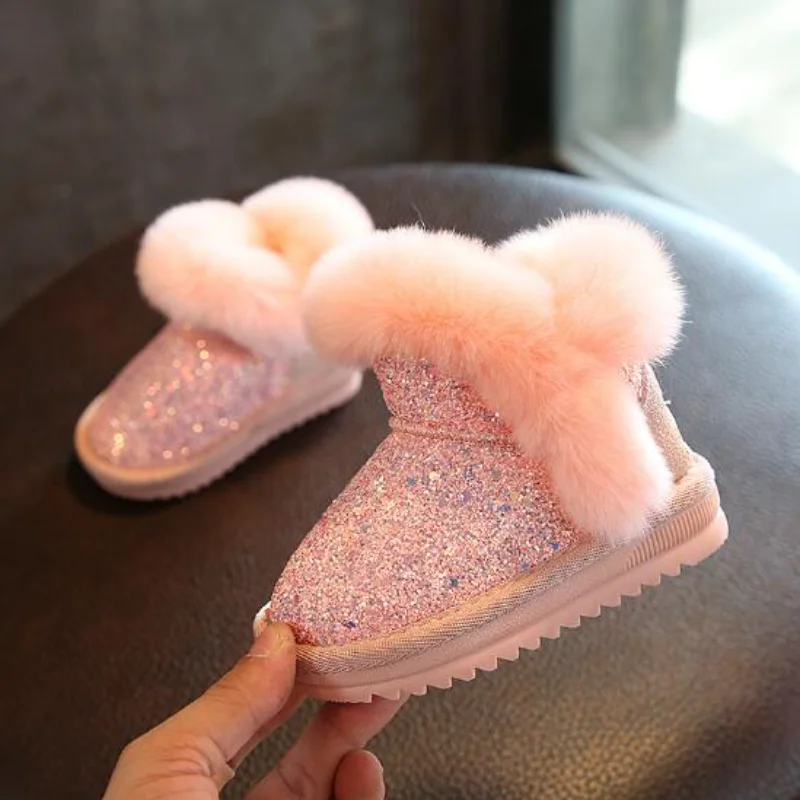 Children Snow Boots Girls Rabbit Fur Warm Boots Baby Cotton Sport Shoes Comfortable Sequins Genuine Leather Princess Girl Boots
Children Snow Boots Girls Rabbit Fur Warm Boots Baby Cotton Sport Shoes Comfortable Sequins Genuine Leather Princess Girl Boots