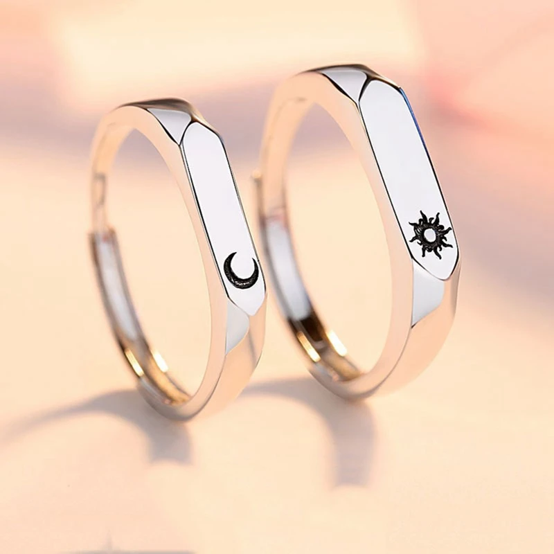 New Simple Flat Diamond Sun And Moon Couple Ring Men And Women Opening Ring Party Anniversary Jewelry Gift
New Simple Flat Diamond Sun And Moon Couple Ring Men And Women Opening Ring Party Anniversary Jewelry Gift