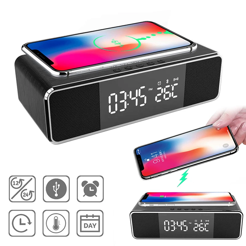 Factory Sales 5 In 1 LED Electronic Alarm Clock Temperature Time Display With Wireless Mobile Phone Charging FM Radio Bluetooth
Factory Sales 5 In 1 LED Electronic Alarm Clock Temperature Time Display With Wireless Mobile Phone Charging FM Radio Bluetooth