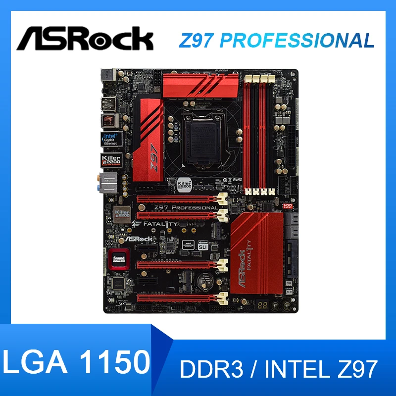 Материнская плата LGA1150 ASRock Z97, профессиональная материнская плата Z97 1150 DDR3 32 Гб USB 3,1 SATA 3 ATX для intel Xeon E3-1241 v3 
Материнская плата LGA1150 ASRock Z97, профессиональная материнская плата Z97 1150 DDR3 32 Гб USB 3,1 SATA 3 ATX для intel Xeon E3-1241 v3