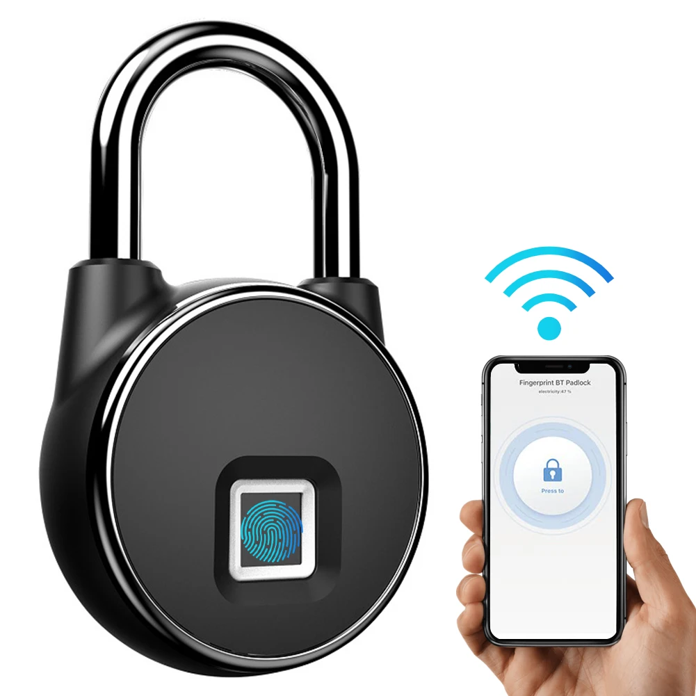 Fingerprint Padlock Smart Keyless Anti-Theft Lock via APP/Fingerprint Unlock with 10 Fingerprint Storage for Door Suitcase Bike
Fingerprint Padlock Smart Keyless Anti-Theft Lock via APP/Fingerprint Unlock with 10 Fingerprint Storage for Door Suitcase Bike