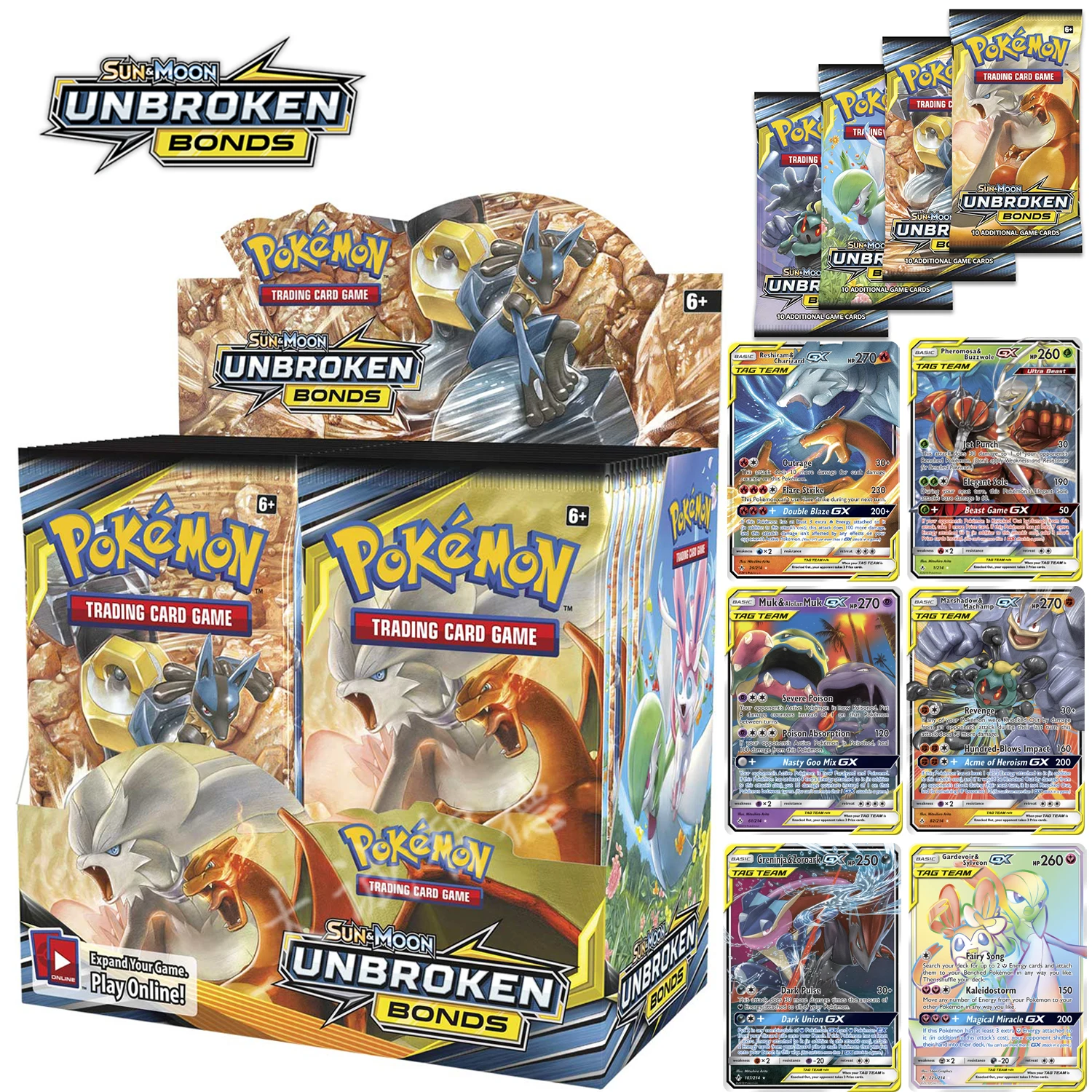 324 шт. карт Pokemon TCG: Sun amp Moon непрерывные облигации, игра в карты, коробка из 36 сумок, коллекция высококачественных карт
324 шт. карт Pokemon TCG: Sun amp Moon непрерывные облигации, игра в карты, коробка из 36 сумок, коллекция высококачественных карт