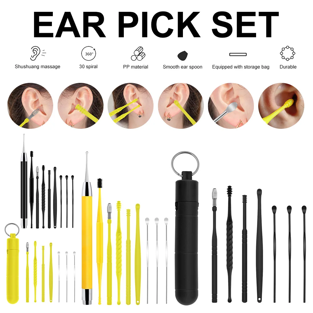 7/9PC Ear Cleaner Earwax Removal Tool Stainless Steel Spring Spoon Ear Pick Cleanser Ear Cleaning Tool Care Ear with Storage Can
7/9PC Ear Cleaner Earwax Removal Tool Stainless Steel Spring Spoon Ear Pick Cleanser Ear Cleaning Tool Care Ear with Storage Can