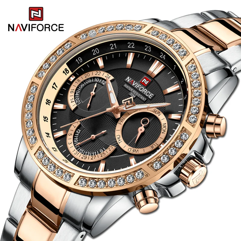 Top Brand Luxury Wrist Watches Mens NAVIFORCE Steel Strap Day and Date Display Waterproof Bracelet Men Watches Relogio Masculino
Top Brand Luxury Wrist Watches Mens NAVIFORCE Steel Strap Day and Date Display Waterproof Bracelet Men Watches Relogio Masculino