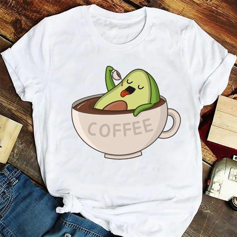 Women Fashion Coffee Fruit avocado Cute Funny Cartoon Short Sleeve Summer Tshirts Clothes Graphic T Top Lady Print Female Tee
Women Fashion Coffee Fruit avocado Cute Funny Cartoon Short Sleeve Summer Tshirts Clothes Graphic T Top Lady Print Female Tee