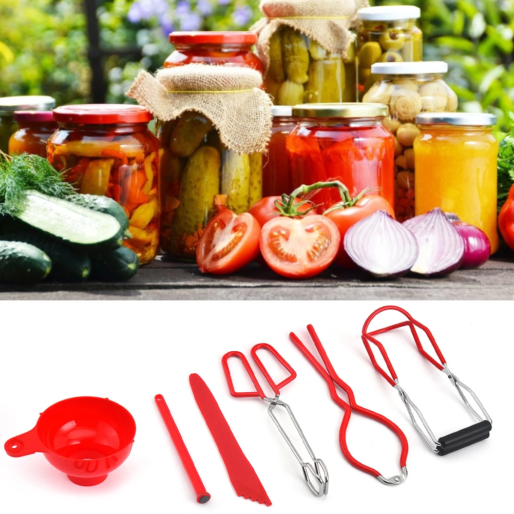 Anti-Scald Clip Suit Canning Jar Lifting Tong Set Tool Jar Lifter, Canning Funnel, Jar Wrench,Canning Tong, Measurer for Kitchen
Anti-Scald Clip Suit Canning Jar Lifting Tong Set Tool Jar Lifter, Canning Funnel, Jar Wrench,Canning Tong, Measurer for Kitchen