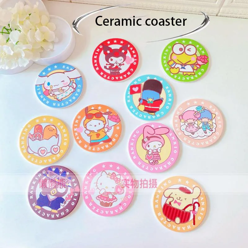 Sanrioed Round Ceramic Coaster Kawaii My Melody Cinnamoroll Kuromi Cartoon Home Anti-Scalding Heat Insulation Tea Coaster
Sanrioed Round Ceramic Coaster Kawaii My Melody Cinnamoroll Kuromi Cartoon Home Anti-Scalding Heat Insulation Tea Coaster