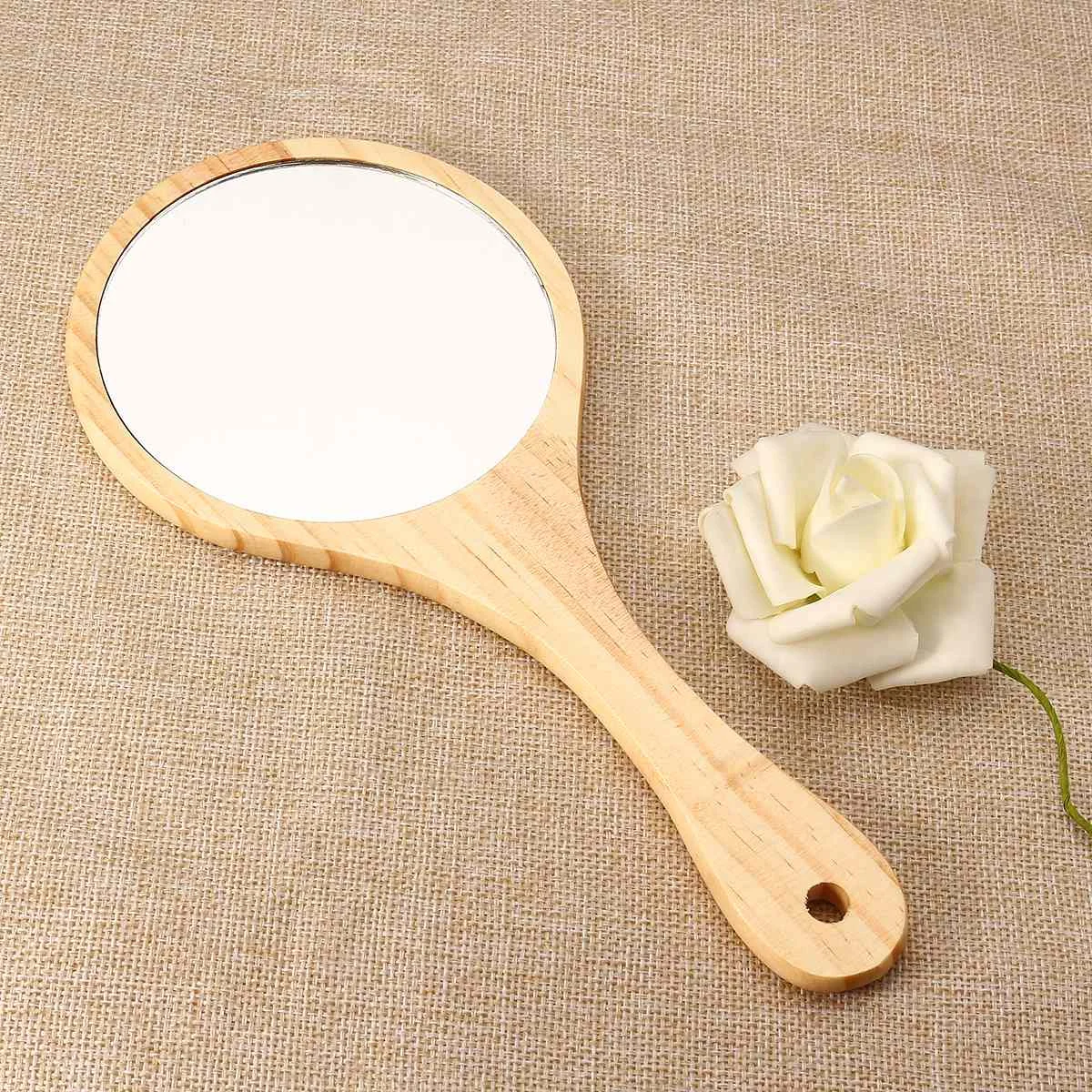 Luckyfine Hand-Held Solid Round Wood Mirror With Vintage Handle Portable Retro Makeup Mirror For Female
Luckyfine Hand-Held Solid Round Wood Mirror With Vintage Handle Portable Retro Makeup Mirror For Female
