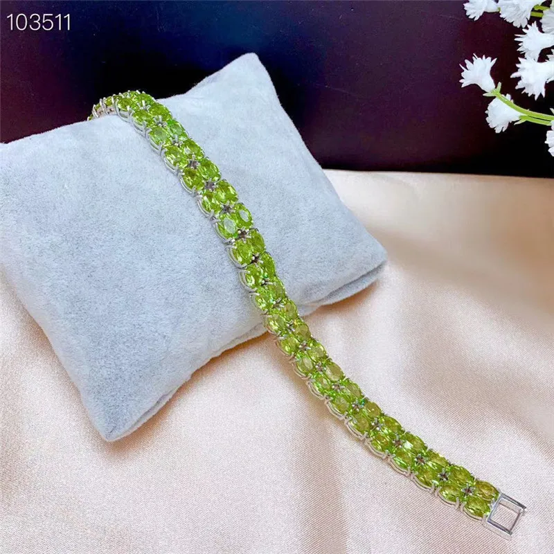 Xin Yipeng real natural peridot bracelet 925 sterling silver inlaid fine wedding jewelry for women
Xin Yipeng real natural peridot bracelet 925 sterling silver inlaid fine wedding jewelry for women