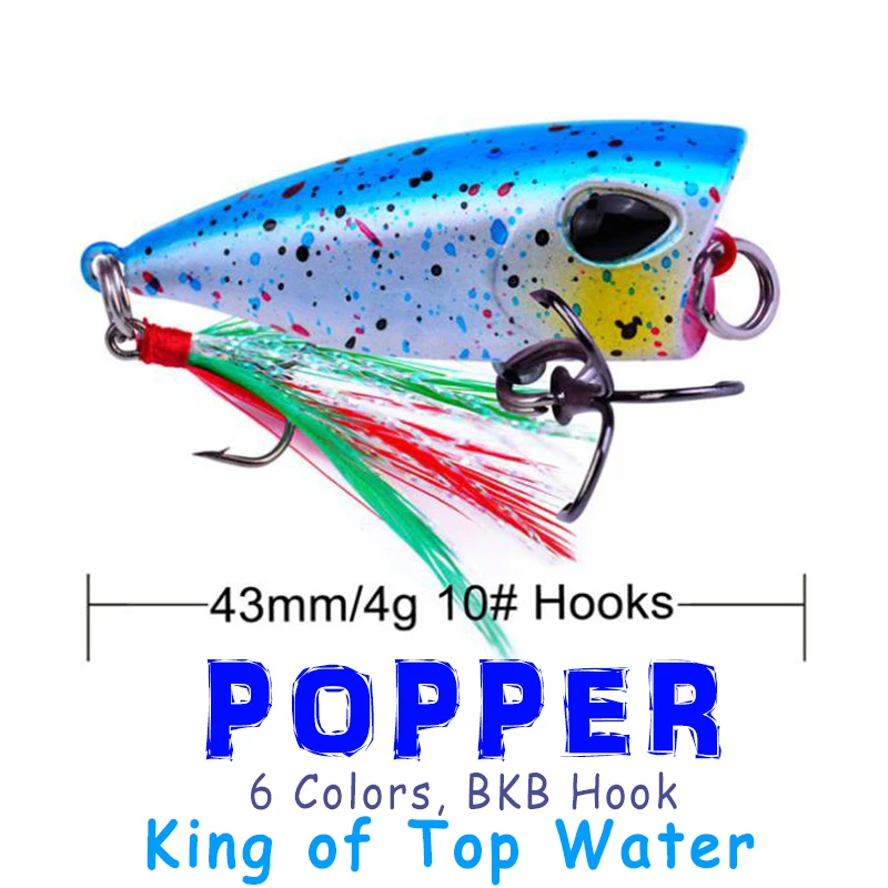 6 Colors 4.3cm/4g Popper Feather Popalaya Bait Bionic Artificial Bait Spoon Lure Fingerlings Small Fishing Lures Newcomer
6 Colors 4.3cm/4g Popper Feather Popalaya Bait Bionic Artificial Bait Spoon Lure Fingerlings Small Fishing Lures Newcomer