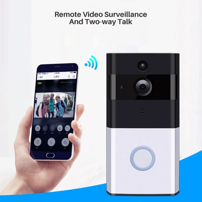Wireless Intelligent Doorbell 720P Camera WiFi Visual Video Phone Door Infrared Night View PIR Motion Sensor APP Remote Control
Wireless Intelligent Doorbell 720P Camera WiFi Visual Video Phone Door Infrared Night View PIR Motion Sensor APP Remote Control