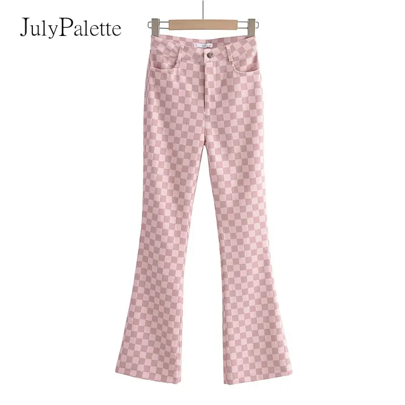 Женские брюки-клеш Julypalette, повседневные, в розовую клетку, свободные, для весны и осени, офисные, длинные брюки, 2021
Женские брюки-клеш Julypalette, повседневные, в розовую клетку, свободные, для весны и осени, офисные, длинные брюки, 2021