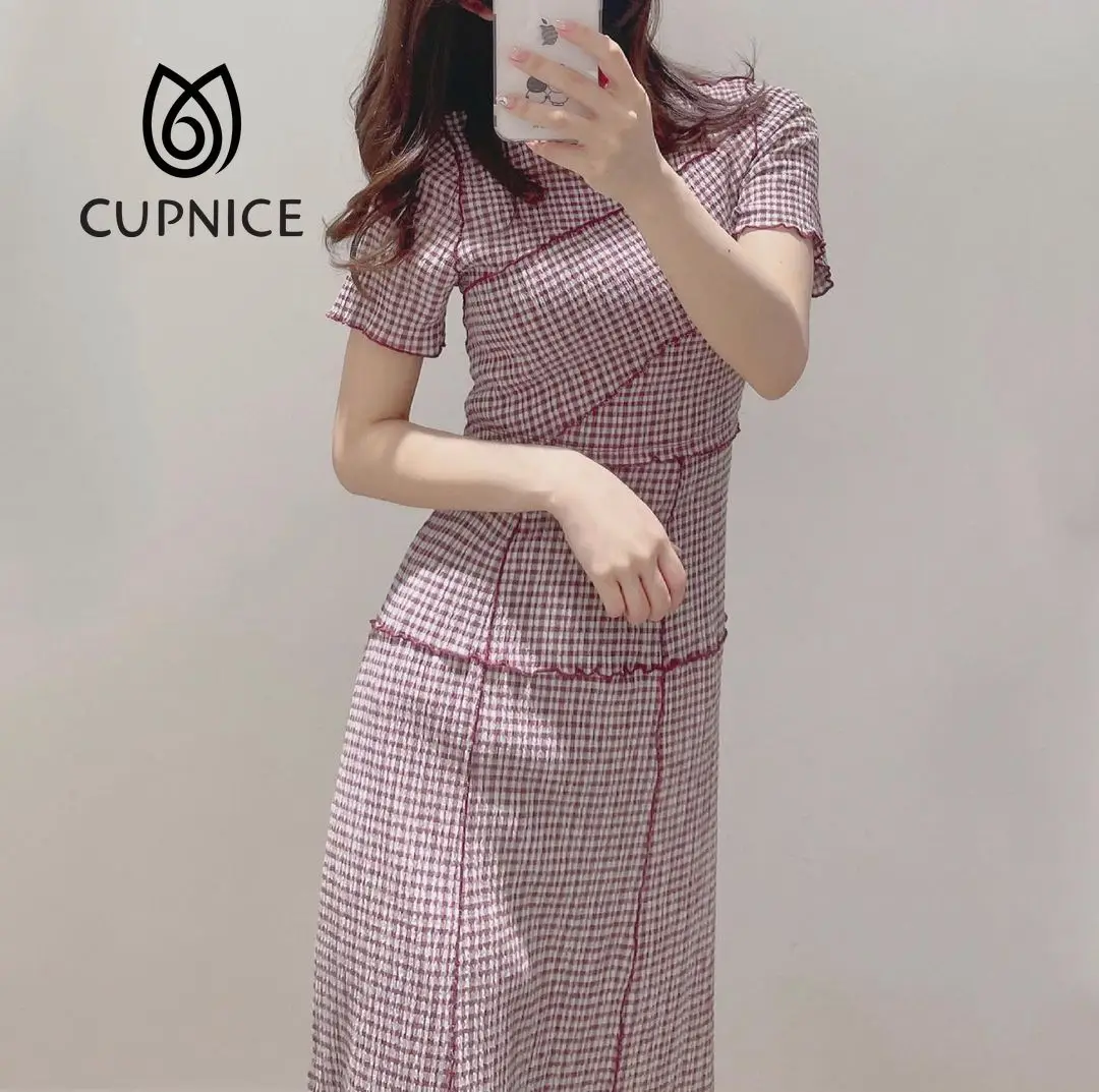 CUPNICE Wooden Ear Patchwork Pleated Women Dress 2021 Spring Summer Drawstring Vestidos New High Waist Plaid Dresses
CUPNICE Wooden Ear Patchwork Pleated Women Dress 2021 Spring Summer Drawstring Vestidos New High Waist Plaid Dresses