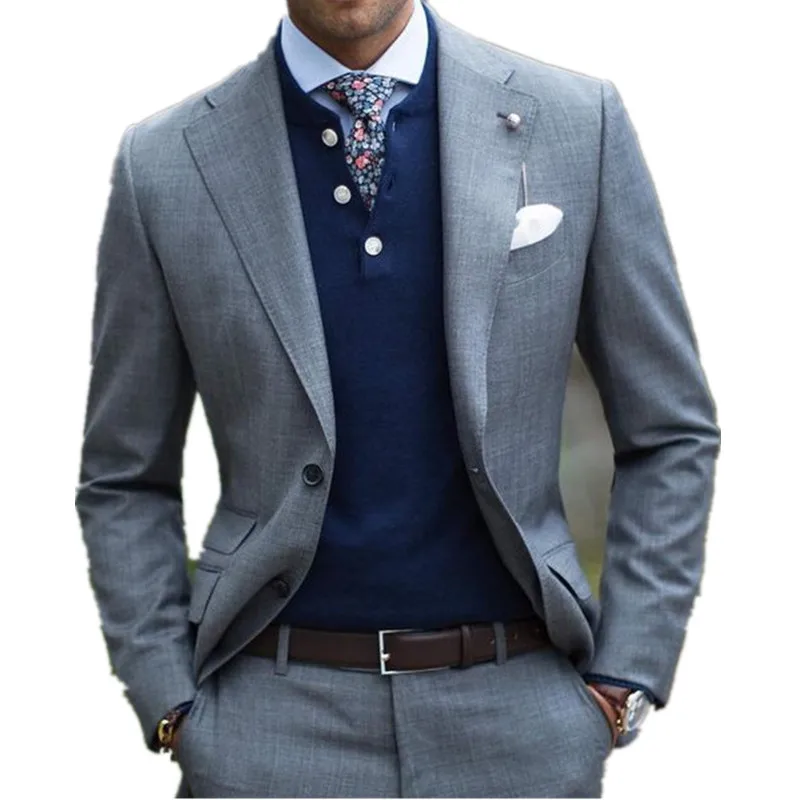 Fashion notch lapel gray fashion men wedding suits jacket custom made groom mens suits two pieces slim fit tuxedos for business
Fashion notch lapel gray fashion men wedding suits jacket custom made groom mens suits two pieces slim fit tuxedos for business