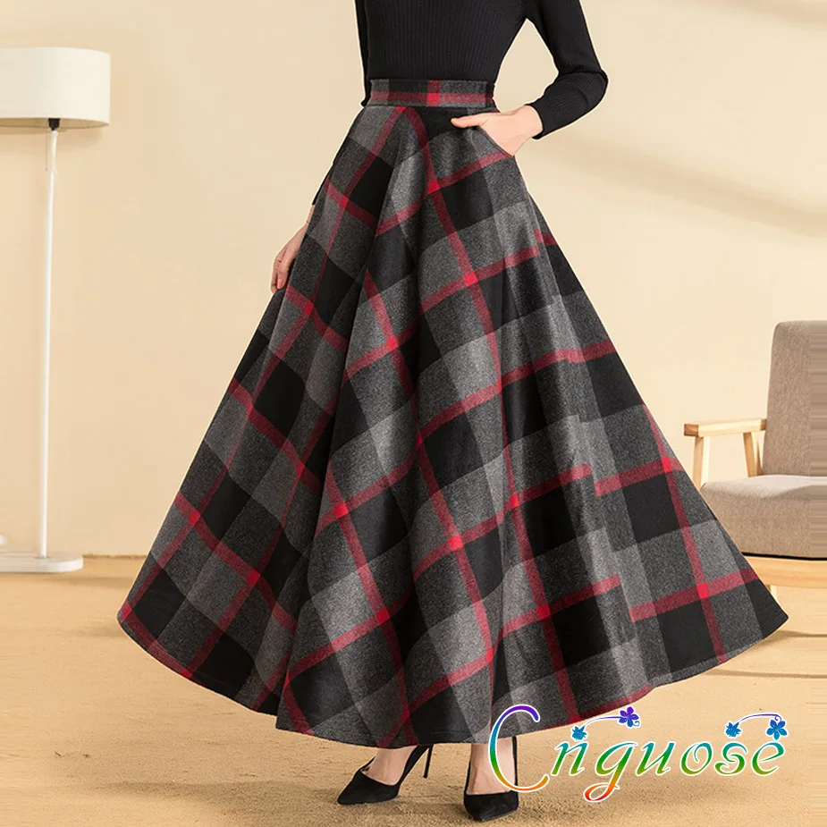 2019 Autumn Winter Plus Size female long Woolen Plaid Grid High Waist a-Line Maxi Skirts for Womens / Women's ladies Long skirt
2019 Autumn Winter Plus Size female long Woolen Plaid Grid High Waist a-Line Maxi Skirts for Womens / Women's ladies Long skirt