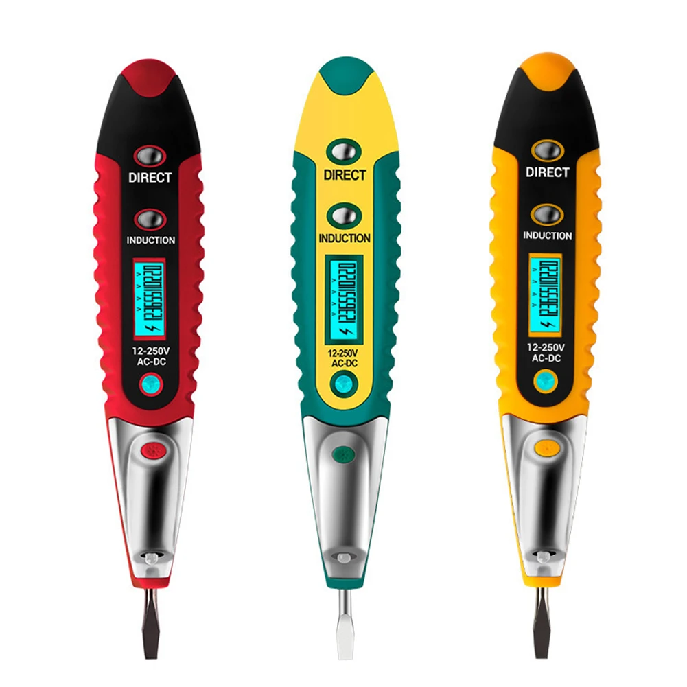 AC/DC 12-250V Digital Voltage Meters Test Pencil Tester Electrical Voltage Detector Pen LCD Display Screwdriver Electrician Tool
AC/DC 12-250V Digital Voltage Meters Test Pencil Tester Electrical Voltage Detector Pen LCD Display Screwdriver Electrician Tool
