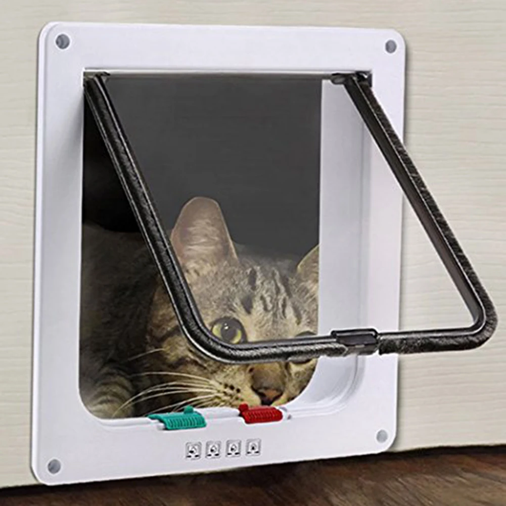 

Cat Flap Door New Safe Lockable Magnetic Pet Screen Door With 4 Way Lock For Puppies And Small Dogs Pretty Garden Easy Install