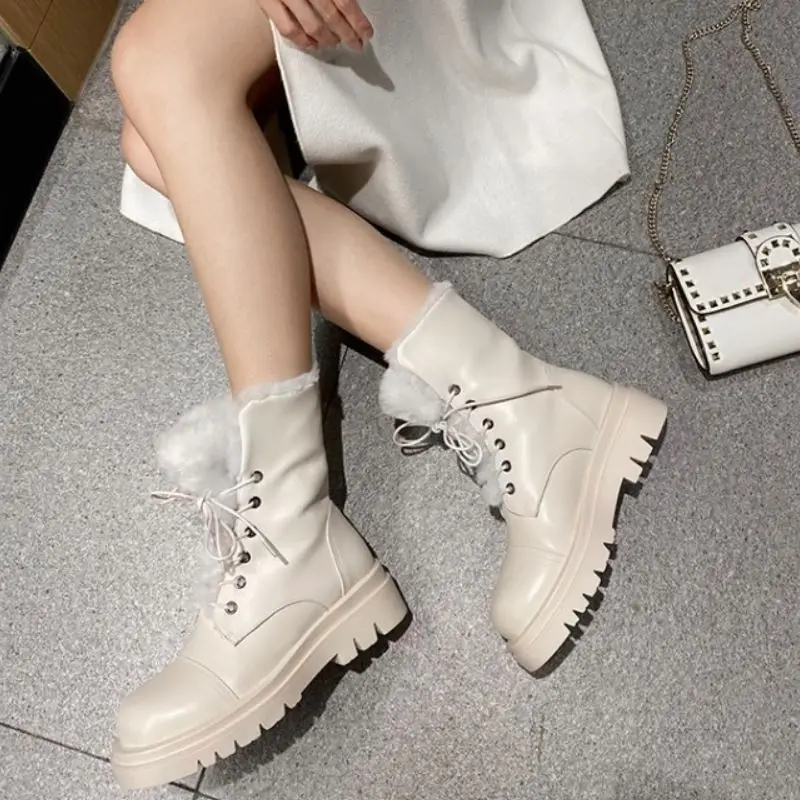 Rizabina Size 34-43 Women Snow Boots Warm Fur Hot Winter Shoes Woman Thick Fur High Heel Short Boot Cross Strap Footwear
Rizabina Size 34-43 Women Snow Boots Warm Fur Hot Winter Shoes Woman Thick Fur High Heel Short Boot Cross Strap Footwear