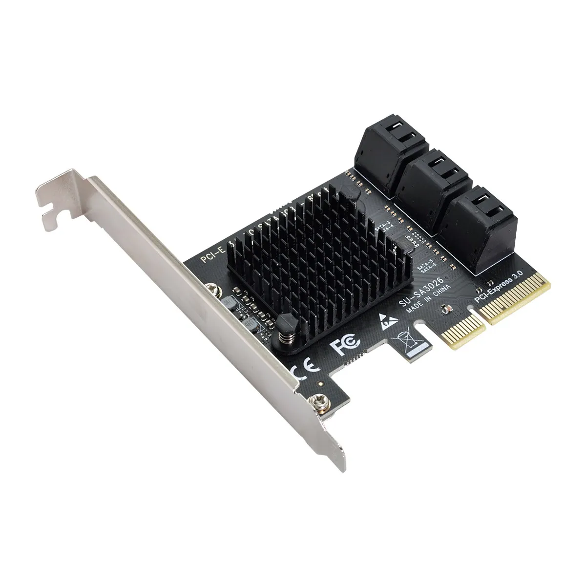 

Плата расширения Xiwai с 6 портами SATA 3,0 на PCIE Express x4, SATA3.0, PCIe, SATA контроллер, SATA PCI-E адаптер для жесткого диска, набор микросхем ASMedia