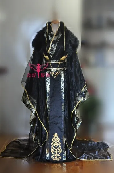 Большой черный костюм Hanfu со скрытым рисунком, с широким рукавом, с воротником-стойкой, Женский костюм для косплея
Большой черный костюм Hanfu со скрытым рисунком, с широким рукавом, с воротником-стойкой, Женский костюм для косплея
