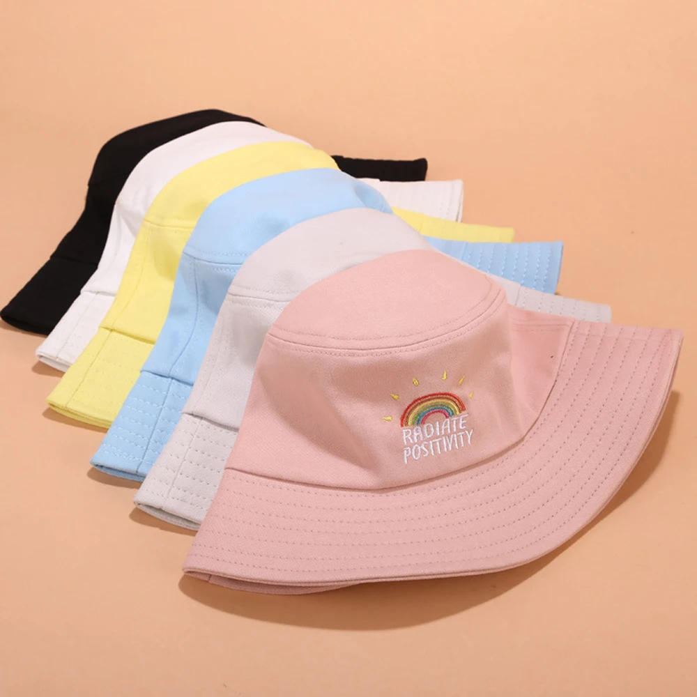 Women Rainbow Embroidery Hat Unisex Summer Foldable Bucket Hat Fishing Hip Hop Cap Sunscreen Cotton For Fisherman Hat
Women Rainbow Embroidery Hat Unisex Summer Foldable Bucket Hat Fishing Hip Hop Cap Sunscreen Cotton For Fisherman Hat