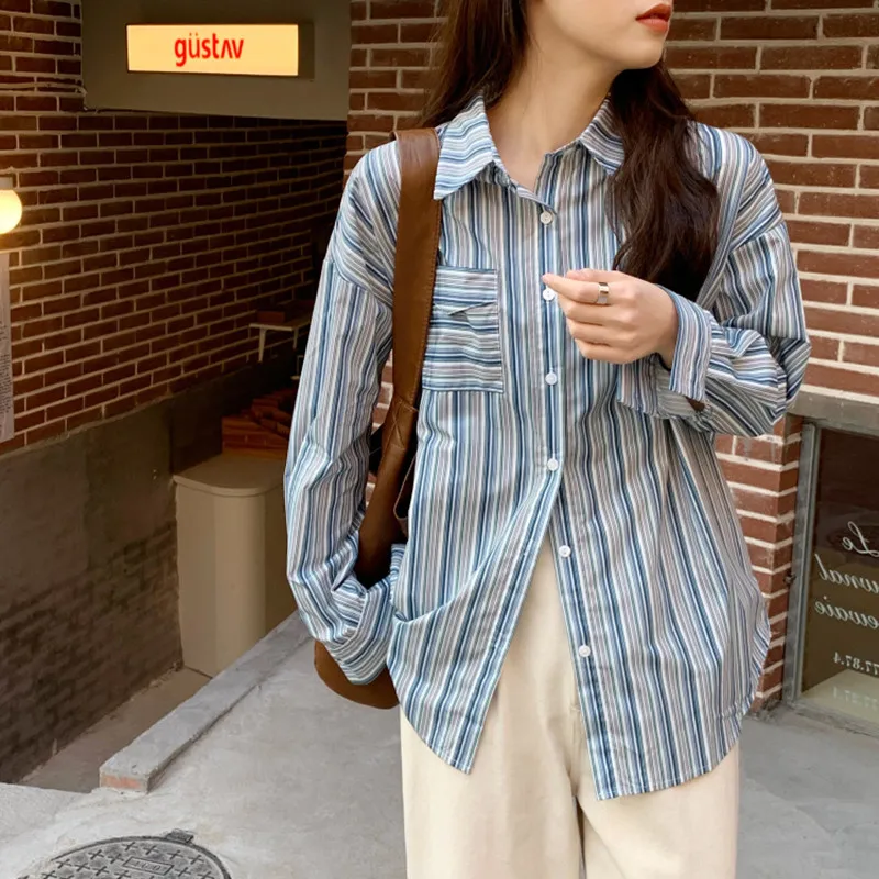 Новинка 2021, осенняя женская рубашка Alien Kitty, свободные классические нежные тонкие универсальные базовые Топы средней длины в полоску с отлож...
Новинка 2021, осенняя женская рубашка Alien Kitty, свободные классические нежные тонкие универсальные базовые Топы средней длины в полоску с отлож...