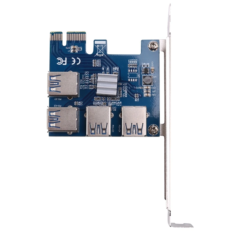 PCI-E to USB Riser Board 1 to 4 Adapter 4-Port PCI-E to USB 3.0 Extender Card PCIe Port Multiplier Card Mining Accessory
PCI-E to USB Riser Board 1 to 4 Adapter 4-Port PCI-E to USB 3.0 Extender Card PCIe Port Multiplier Card Mining Accessory